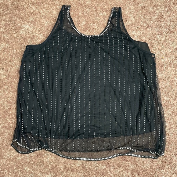 Lane Bryant Women’s Plus Size Beaded Black Tank Top. - Picture 6 of 7